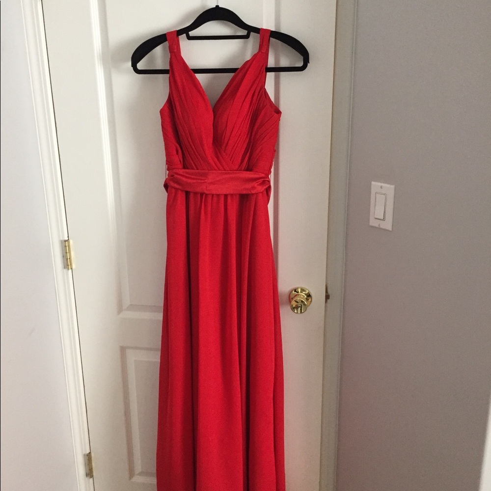 Red gown. Custom made in China. Size 10